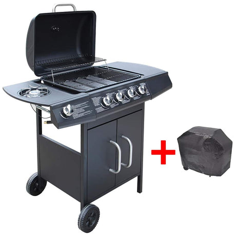 Vidaxl gasbarbecue 4+1 madlavningszone sort