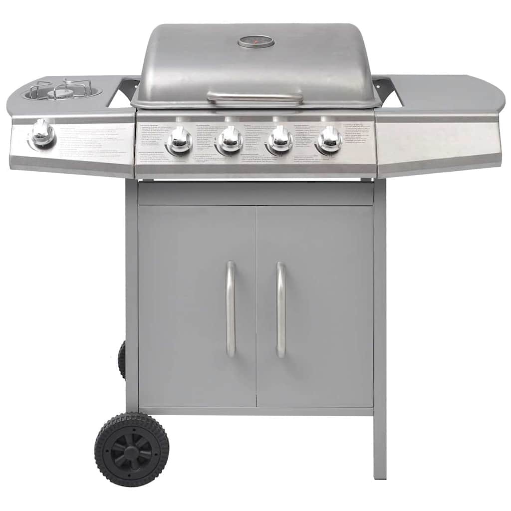 Vidaxl gasbarbecue 4+1 madlavningszone sølv