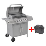 Vidaxl gasbarbecue 6+1 madlavningszone sølv