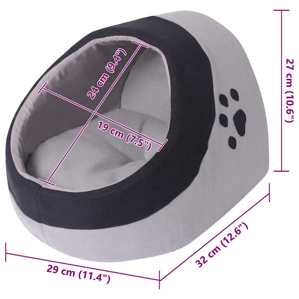 Vidaxl Cat Basket M Grå og sort