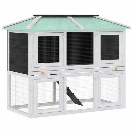 Vidaxl Animal Loft To etager med træ
