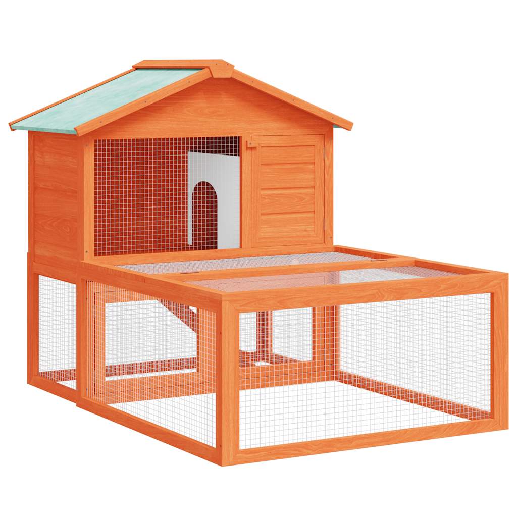 Vidaxl Rabbit Loft med Run Wood