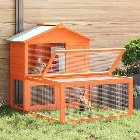 Vidaxl Rabbit Loft med Run Wood
