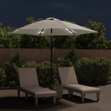Vidaxl flydende parasol med LED 3 m sandhvid