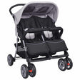 Vidaxl Twin Car Steel Gray og Black