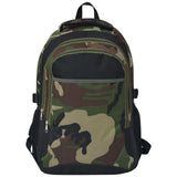 Vidaxl rygsæk til skole 40 L sort og camouflage