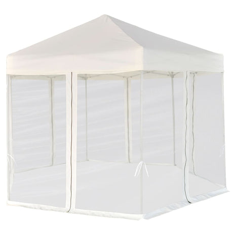 Vidaxl Parttent pop-up hexagonal med 6 sidevægge 3,6x3,1 m fløde hvid