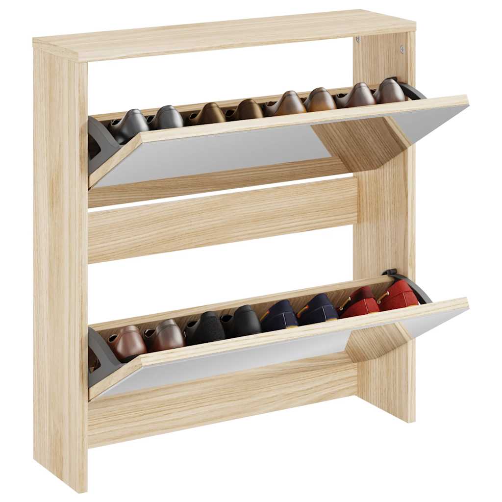 Vidaxl Shoe Cabinet Two -Layer med Mirror 63x17x67 cm eg