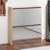 Vidaxl Shoe Cabinet Two -Layer med Mirror 63x17x67 cm eg