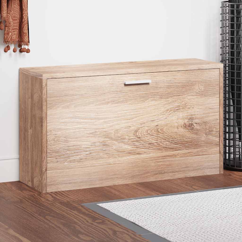 Vidaxl sko opbevaringsbænk 80x24x45 cm eg farvet