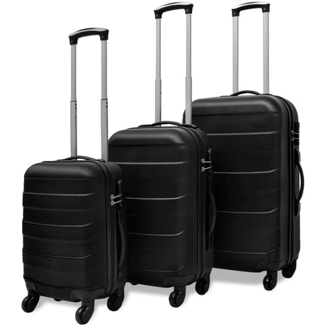 Vidaxl 3-Dart bagage indstillet hårdt 45,5 55 66 cm sort