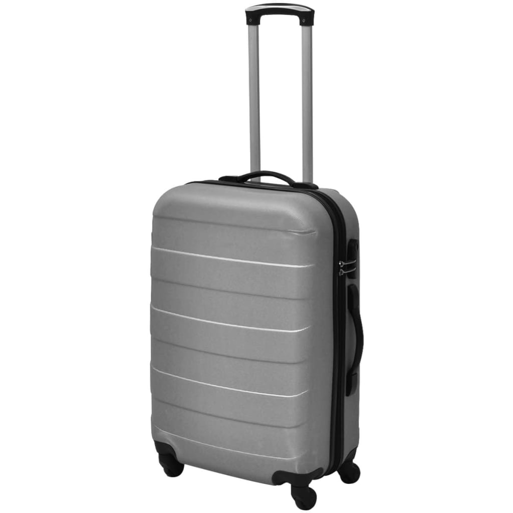 Vidaxl 3-Dart bagage indstillet hårdt 45,5 55 66 cm sølvfarvet