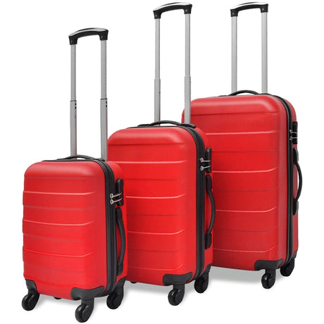 Vidaxl 3-Dart bagage indstillet hårdt 45,5 55 66 cm rød