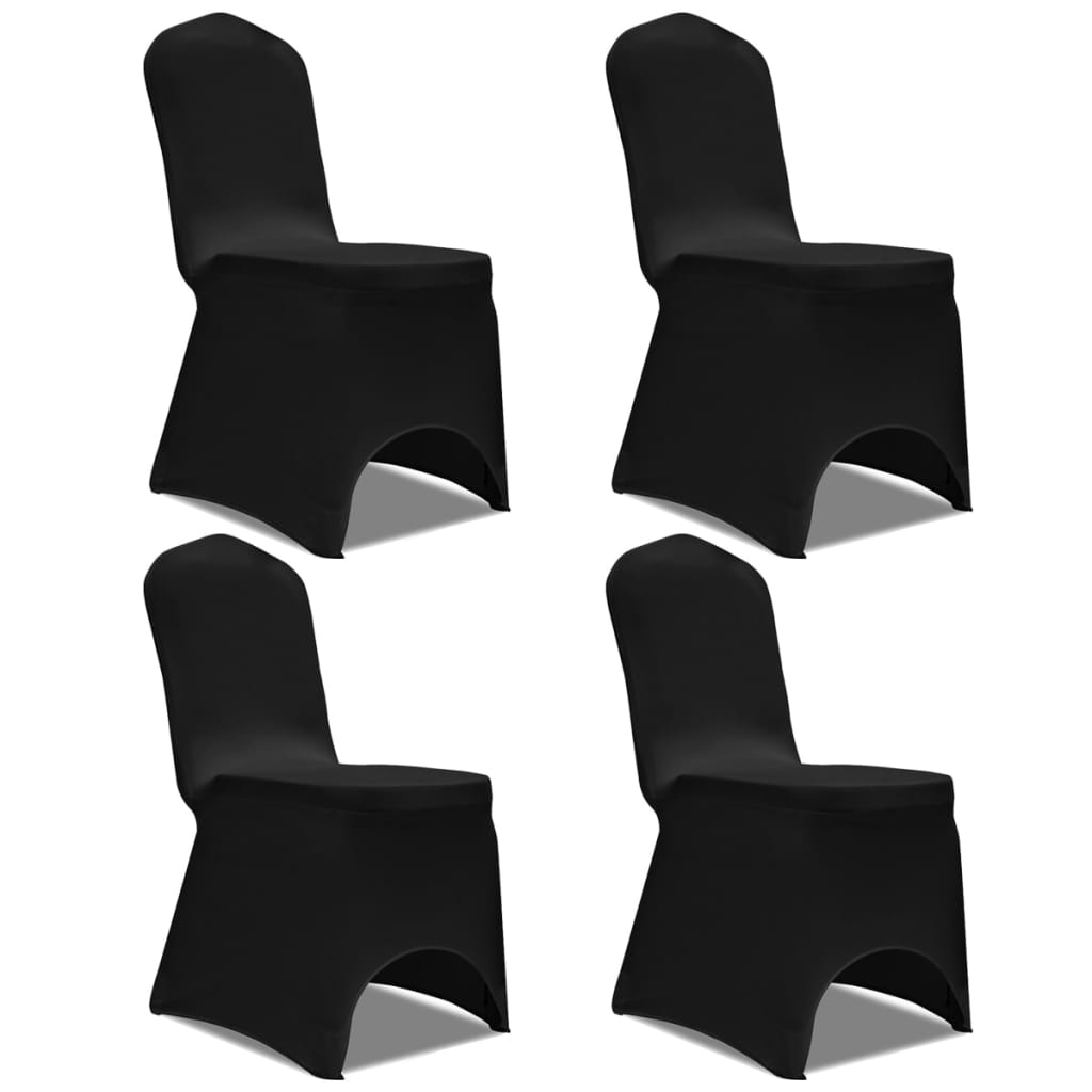 Vidaxl Stol Cover Stretch 4 stykker sort