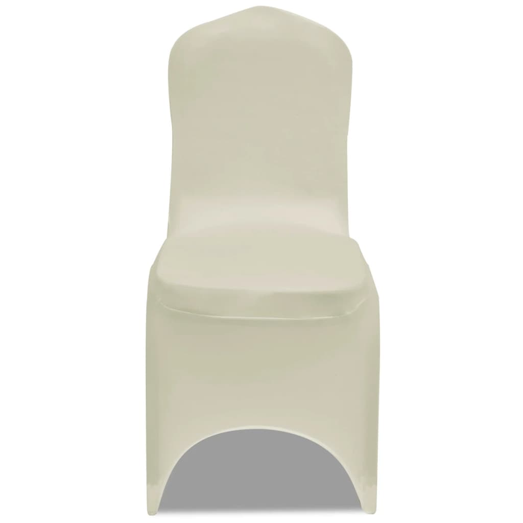 Vidaxl Stol Cover Stretch 4 stykker creme -farvet
