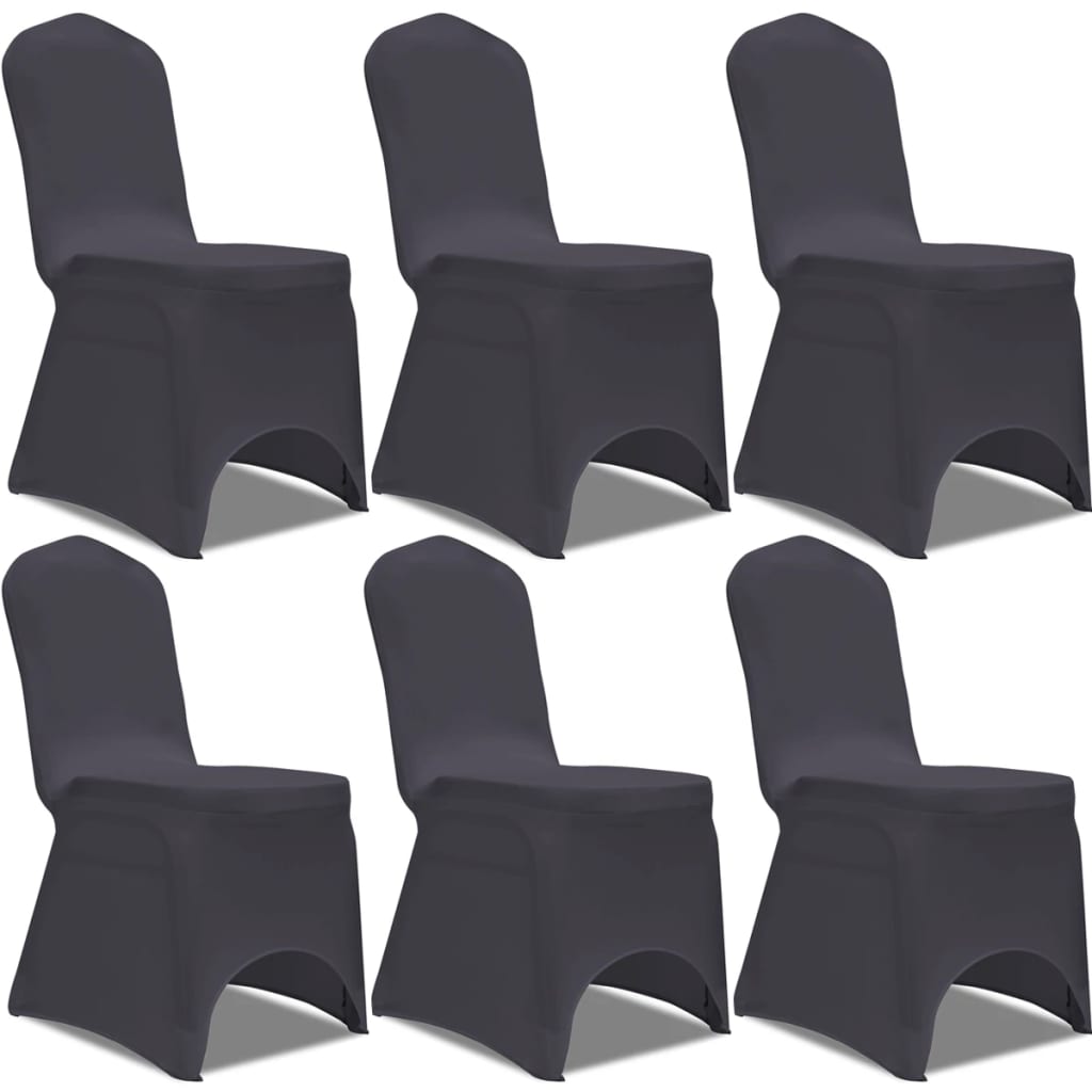 Vidaxl Stol Cover Stretch Anthracite 6st