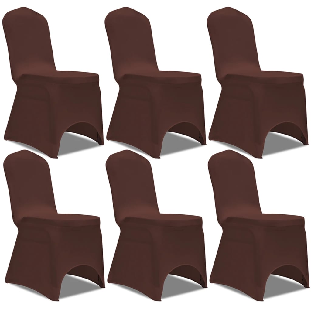 Vidaxl Stol Cover Stretch 6 St Brown