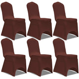 Vidaxl Stol Cover Stretch 6 St Brown