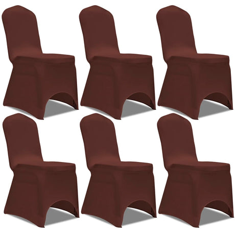 Vidaxl Stol Cover Stretch 6 St Brown