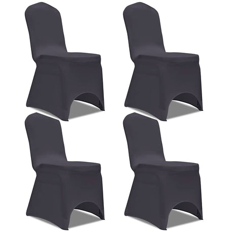 Vidaxl Stol Cover Stretch Anthracite 4 stykker