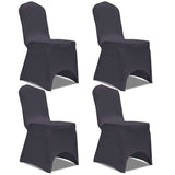 Vidaxl Stol Cover Stretch Anthracite 4 stykker