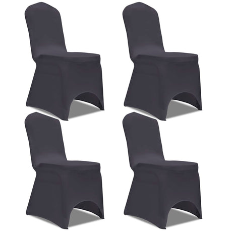 Vidaxl Stol Cover Stretch Anthracite 4 stykker
