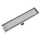 Vidaxl bruseafløb rektangulær 630x140 mm rustfrit stål