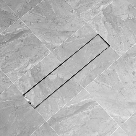 Vidaxl bruseafløb rektangulær 630x140 mm rustfrit stål