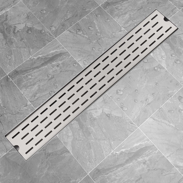 Vidaxl bruseafløb rektangulær 730x140 mm rustfrit stål