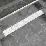 Vidaxl bruserafløb rektangulær boble 930x140 mm rustfrit stål