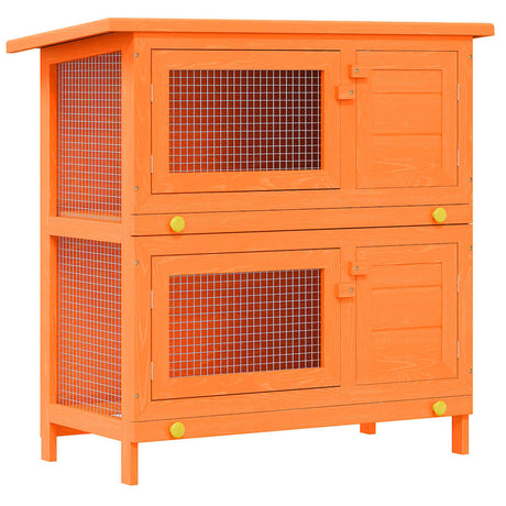 Vidaxl buitenkonijnenhok voor kleine huisdieren, 4 deuren, hout