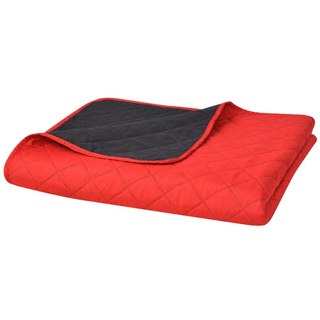Vidaxl 131552 dobbelt -sidet quiltet sengetråd rød og sort 170x210 cm