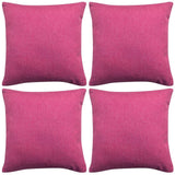 Vidaxl pude dækker 4 stykker linned look lyserød 80x80 cm