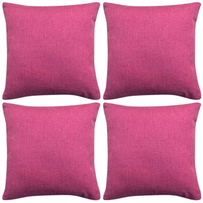 Vidaxl pude dækker 4 stykker linned look lyserød 80x80 cm