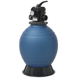 Vidaxl Swimming Pool Sand Filter med 6-positionsventil 460 mm blå