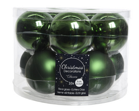Kerstbal glas 6.00cm 10 stuks - groen