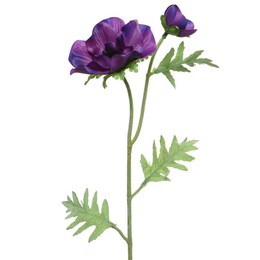 Basic kunstig blomst lilla anemone 41 cm