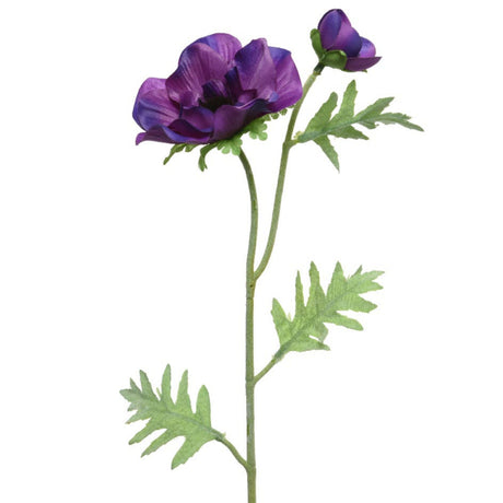 Basic kunstig blomst lilla anemone 41 cm