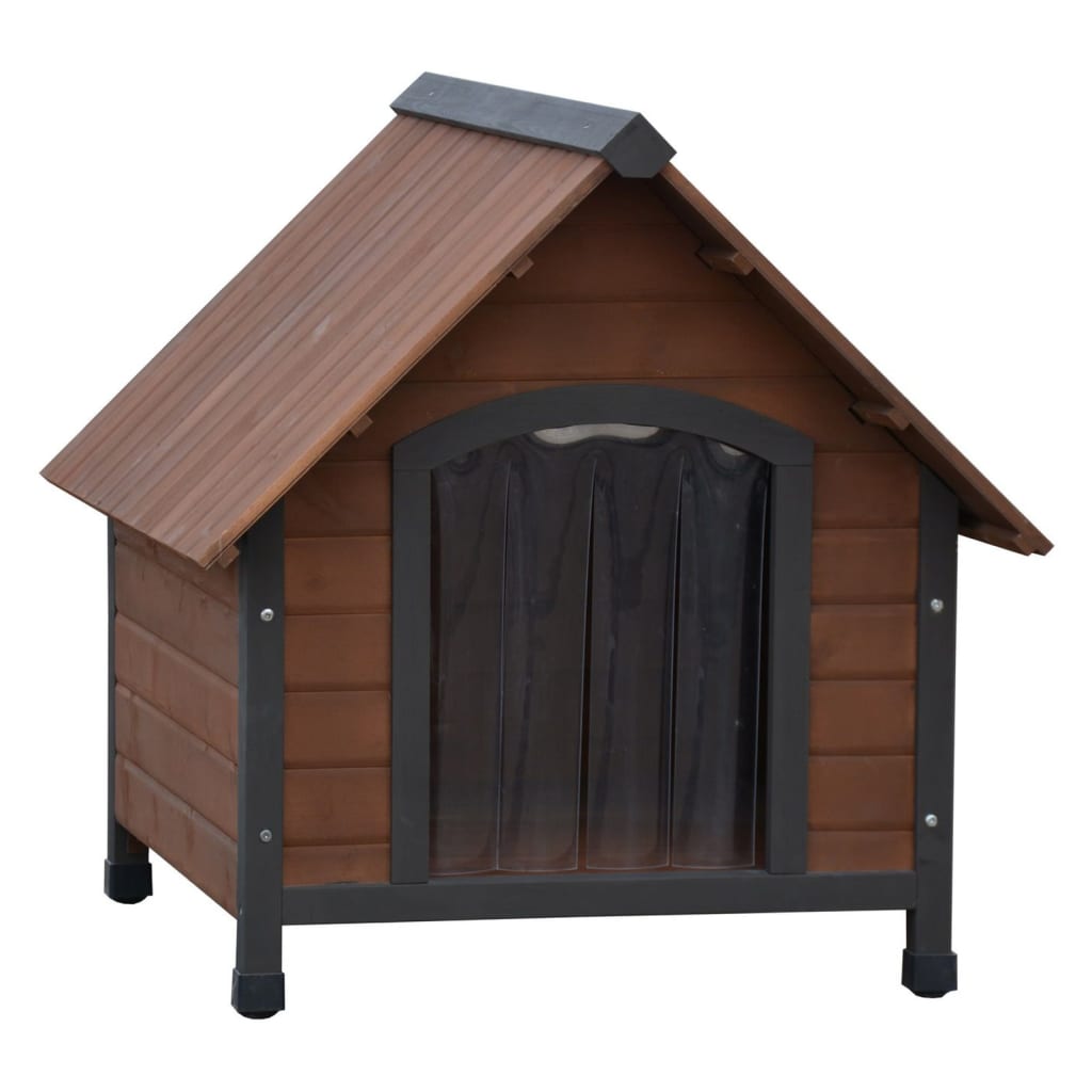 @Pet hund loft med plastikflapper rustique 76x76x72 cm brun