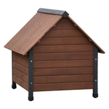 @Pet hund loft med plastikflapper rustique 76x76x72 cm brun