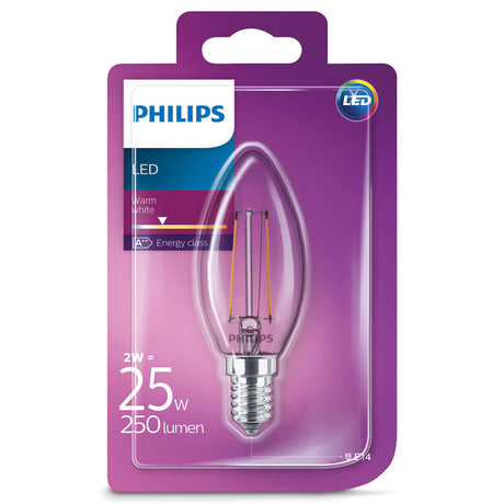 Philips LED Classic 25W (2W) B35 E14 WW CL ND 1BC 4 belysning