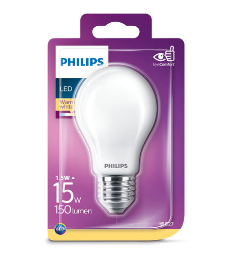 Philips LED klassisk 15W E27 WW A60 FR ND SRT4-belysning
