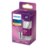 Philips LED-kuglelampe gennemsigtig - 15 W - E14 - varmt hvidt lys