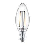 Philips LED-lampe - stearinlyslampe med E14-fatning - varmt hvidt lys: 2700k - 25w - klart glas