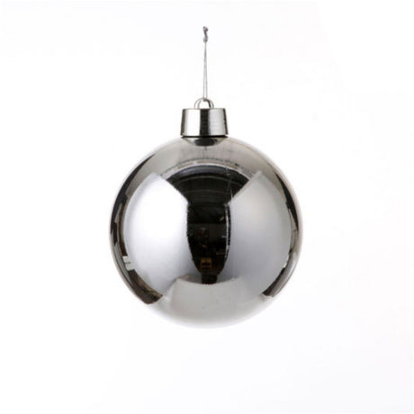 House of seasons julekugle sølv plast d20 cm