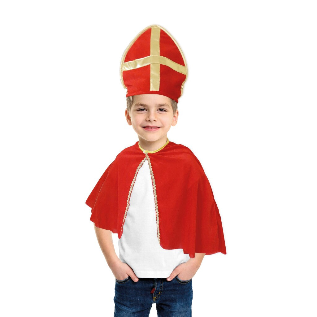 Sinterklaas kappe og hat rød-guld