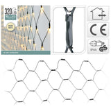 S.i.a. LED netbelysning 300x150 cm 320 LED'er varm hvid lysegrøn