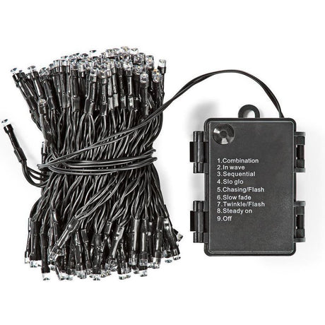 Boligstyling s.i.a. batteri LED-belysning 48 LED'er 350 cm varmhvidt lys sort