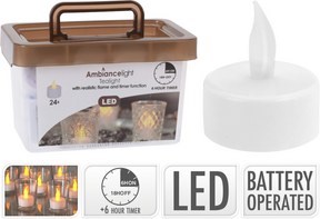 Fyrfadslys LED 24 stk med timer | 2 stk