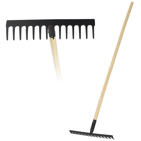 Pro garden hark met houten steel 142 cm zwart hout